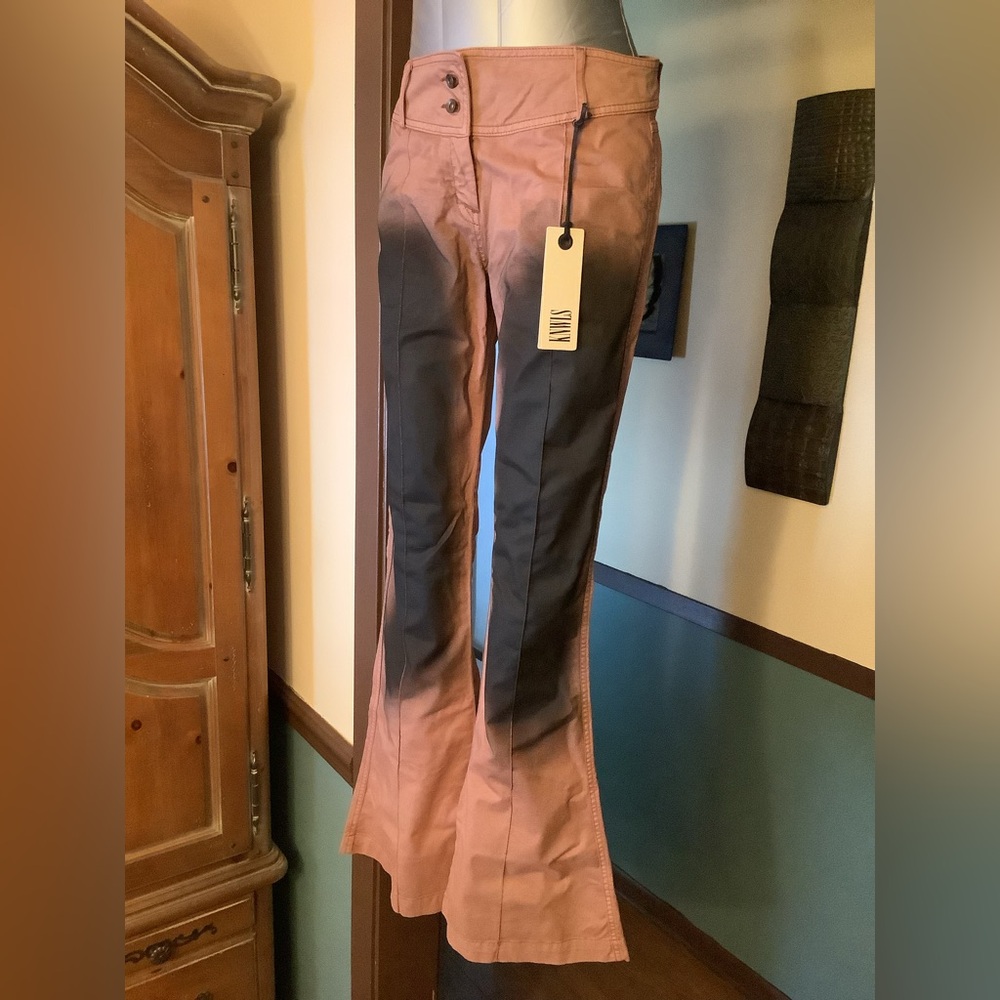 KNWLS Flared Brown with Black Harley Jeans Large NWT